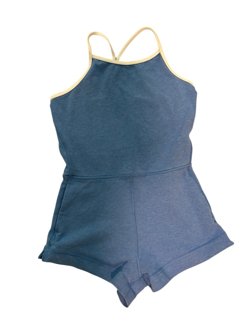Athleta Girl Blue Romper with White Trim